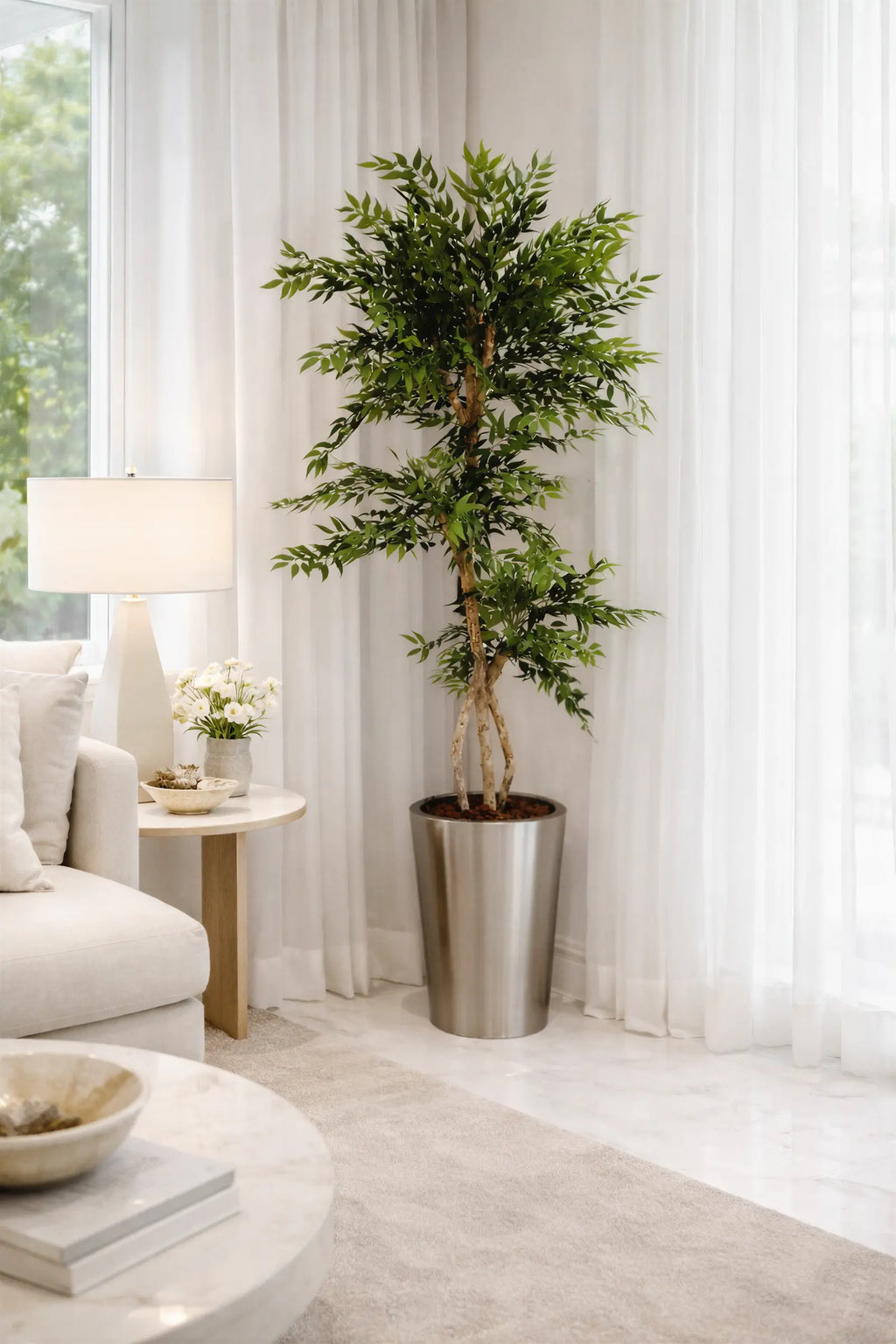 S-Ficus 180cm artificial tree with preserved natural roots by Tree of Life Kuwait, zero maintenance and realistic plant design