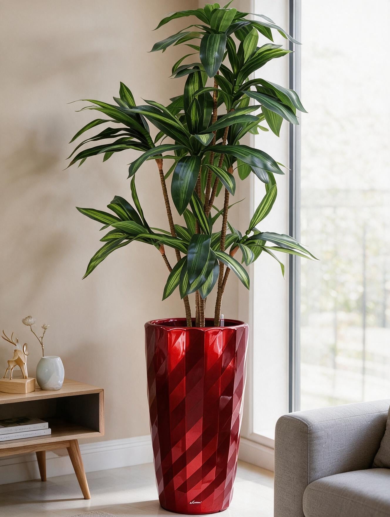 Artificial Plant in Red Pot 