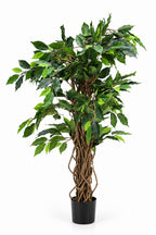 Ficus Liana Deluxe artificial plant with lush green leaves and a realistic twisted trunk, ideal for home and office décor in Kuwait.